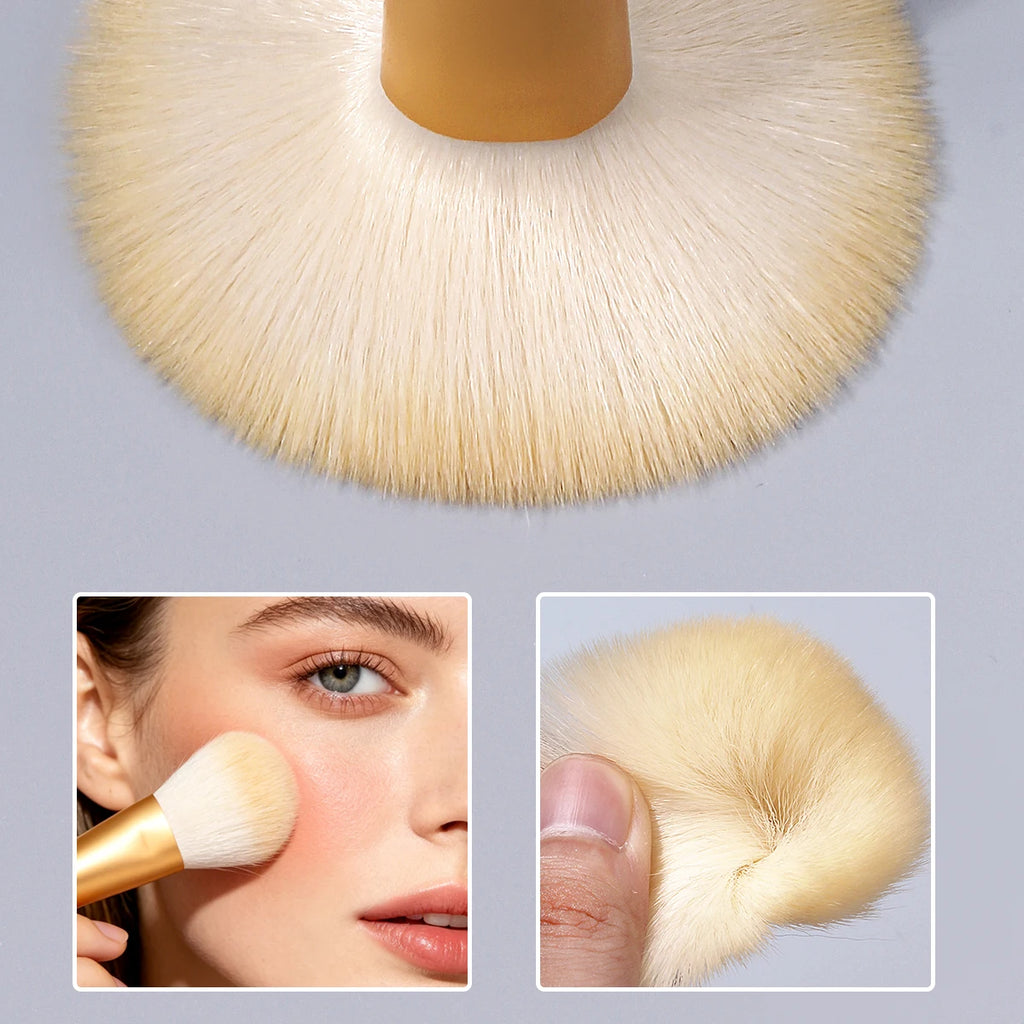 KOSSHOW 3-Piece Blush Brush & Makeup Puff Set | Powder Kit Makeup Brush Set QXL