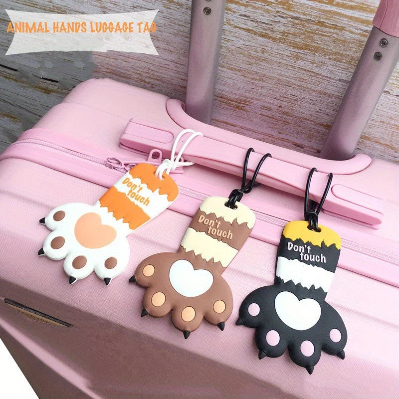 Macaron Cat Paw Luggage Tag | Anti-Loss PVC Travel Tag Set Luggage Tag QXL