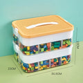 2-Layer Kids Building Block Storage Box & Toy Organizer Toy Storage Box QXL 2 layer Yellow-4