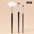 KOSSHOW 3-Pc Makeup Brush Set | Fan, Brow & Eyeliner Makeup Brush Set QXL black