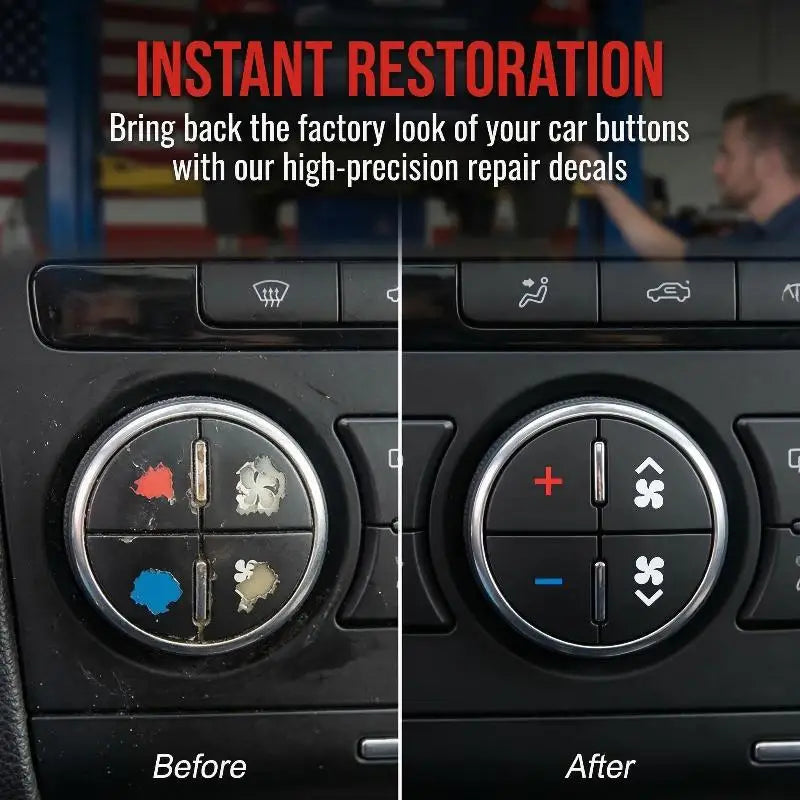 Car Dashboard Climate Control Replacement Decal Sticker Kit Dashboard Decal Sticker QXL