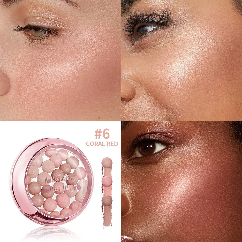 Lakerain Roller Blush Powder Beads | Shimmer Lightweight Shimmer Blush Powder QXL