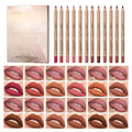 QIBEST 12-Pc Waterproof Matte Lip Liner Set | Nude Shades Lip Liner Set QXL Lipliner Sets