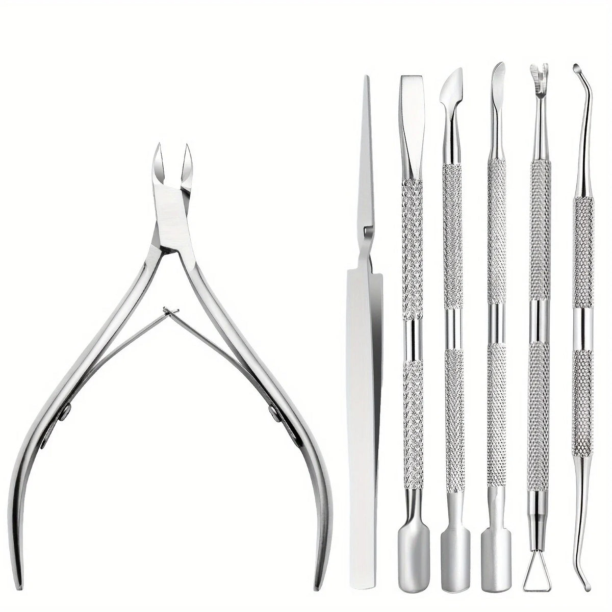 7-Piece Stainless Steel Nail Cuticle Scissors & Manicure Set Nail Cuticle Tool Set QXL