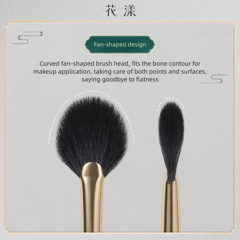 Fan-Shaped Highlighter Brush | Ultra-Soft Wool Makeup Brush Highlighter Brush QXL