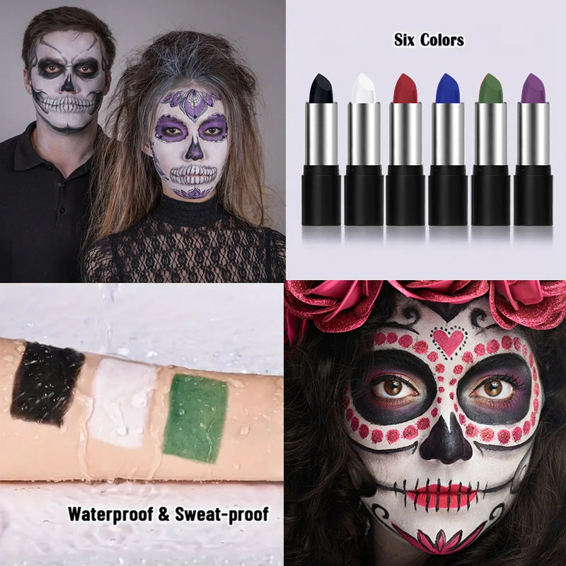 VERONNI 6-Color Face & Body Paint Sticks | Halloween Cosplay Face & Body Paint QXL