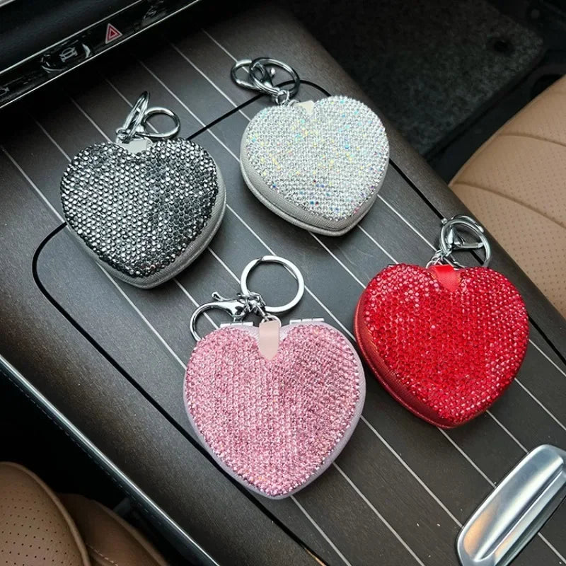 Double-Sided Diamond Compact Mirror Keychain | Travel Mirror Compact Travel Mirror QXL