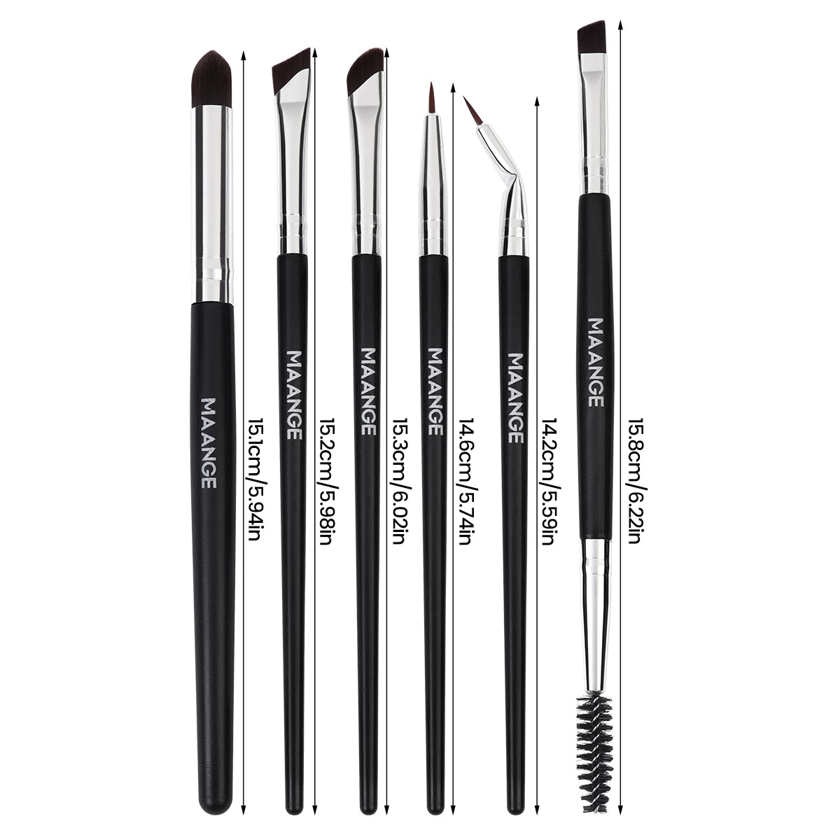MAANGE 6-Pc Eye Makeup Brush Set – Eyeliner, Brow & Shadow Eye Makeup Brush Set QXL