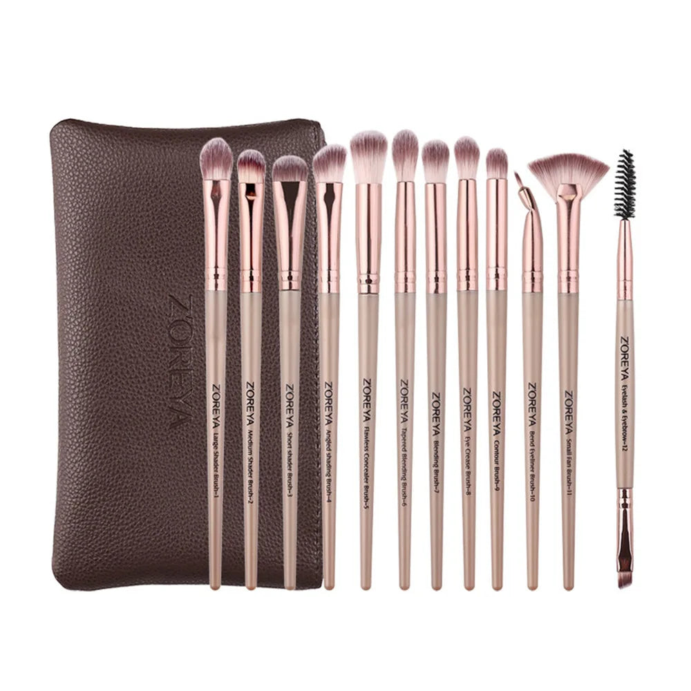 ZOREYA 12-Piece Eye Makeup Brush Set | Eyeshadow & Concealer Eye Makeup Brush Set QXL