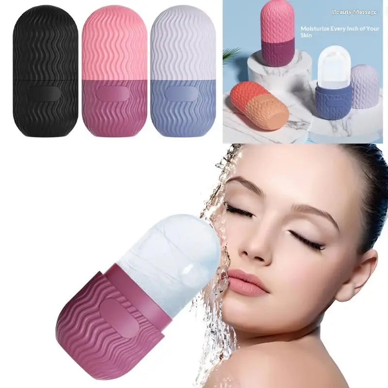 Silicone Ice Roller Face Massager | Reusable Cube Tray Tool Ice Face Roller QXL