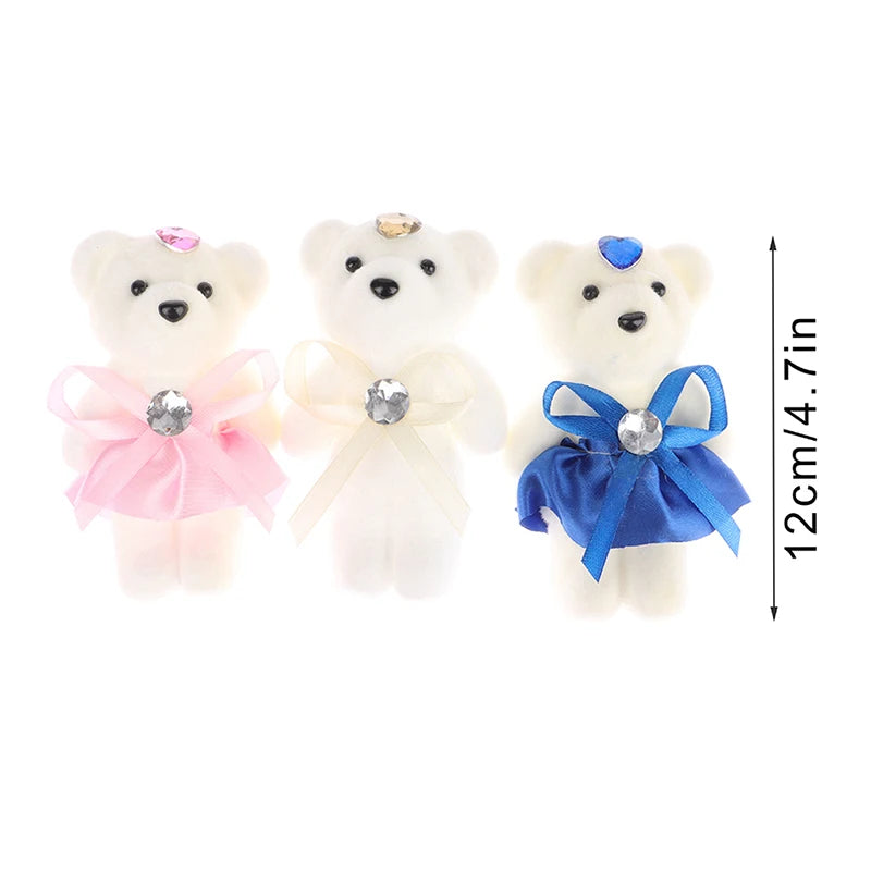 10-Pack Mini Teddy Bear Bouquet Dolls | Party & Gift Decor Plush Bear Bouquet Dolls QXL