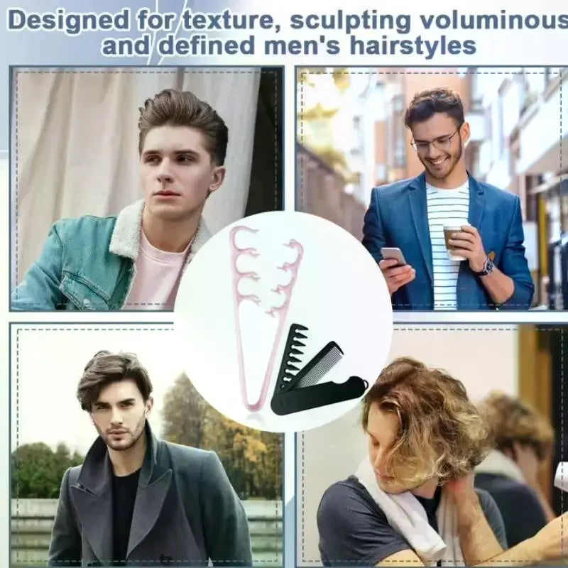 2-Pack Wide-Tooth Texture Styling Comb | All Hair Types Hair Styling Comb QXL