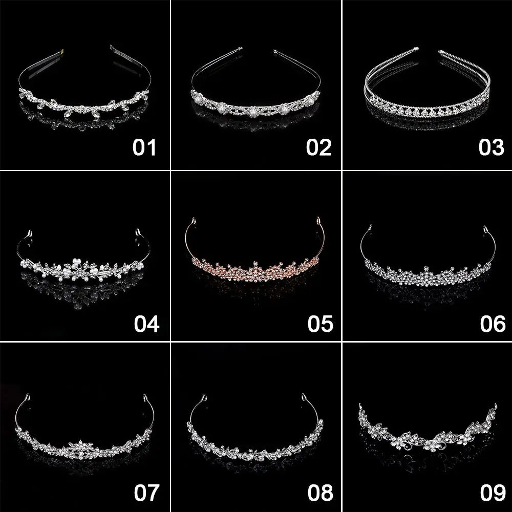 Crystal Rhinestone Princess Tiara Crown Headband – Wedding & Party Crystal Crown Headband QXL