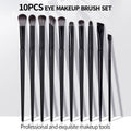 KOSSHOW 10-Pc Eye Makeup Brush Kit | Smoky & Natural Looks Eye Makeup Brush Set QXL black