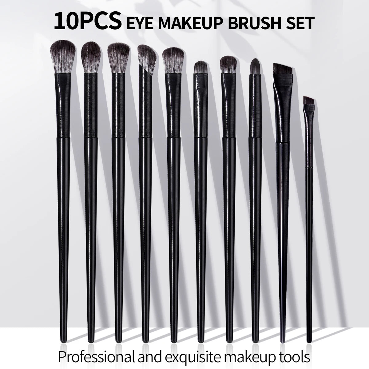 KOSSHOW 10-Pc Eye Makeup Brush Kit | Smoky & Natural Looks Eye Makeup Brush Set QXL black