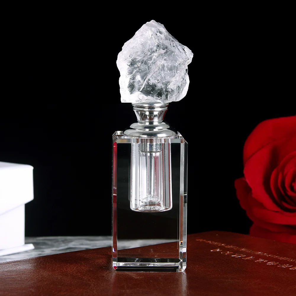 3ml K9 Crystal Perfume Bottle with Natural Quartz Topper Crystal Perfume Bottle QXL