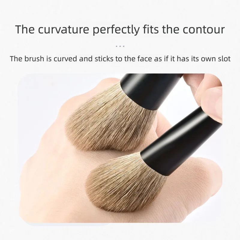 Mini Blush & Contour Brush – Soft Goat Hair, Wood Handle Blush Contour Brush QXL