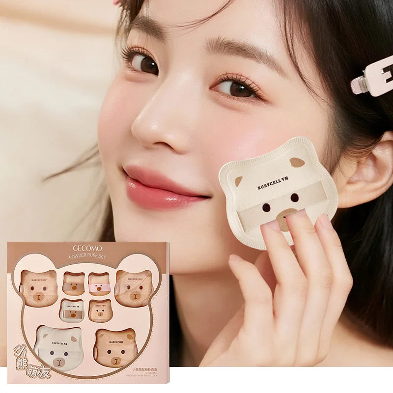GECOMO 8-Pc Powder Puff Set | Air Cushion Makeup Sponge Gift Makeup Powder Puff Set QXL
