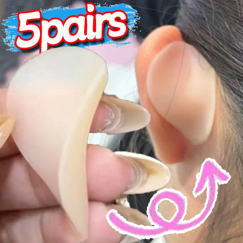 5-Pair Silicone Elf Ear Stickers | 4D Keel V-Face Patches Ear Shaping Stickers QXL