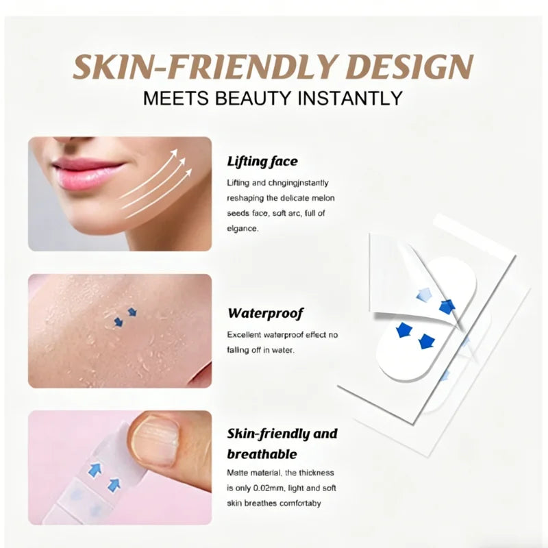 Waterproof Face Lifting Tape | Invisible V-Shape Chin Patches Face Lifting Tape QXL