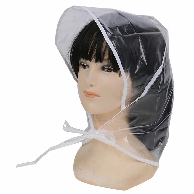 Clear Plastic Rain Bonnet – Waterproof Hair Protector Cap Rain Bonnet Hat QXL