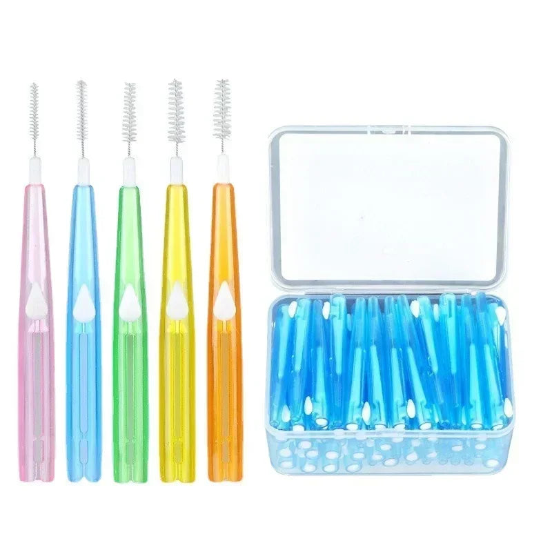30-Pack Interdental Brushes 0.6–1.5mm I-Shape | Teeth Cleaning Interdental Brush QXL