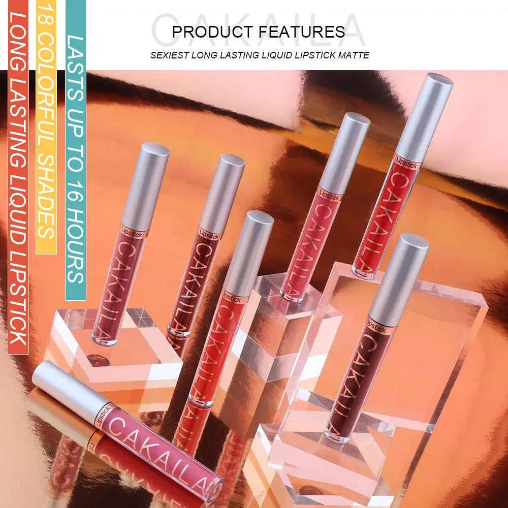 18-Color Matte Liquid Lipstick | Waterproof Long-Lasting Lip Gloss Matte Liquid Lipstick QXL