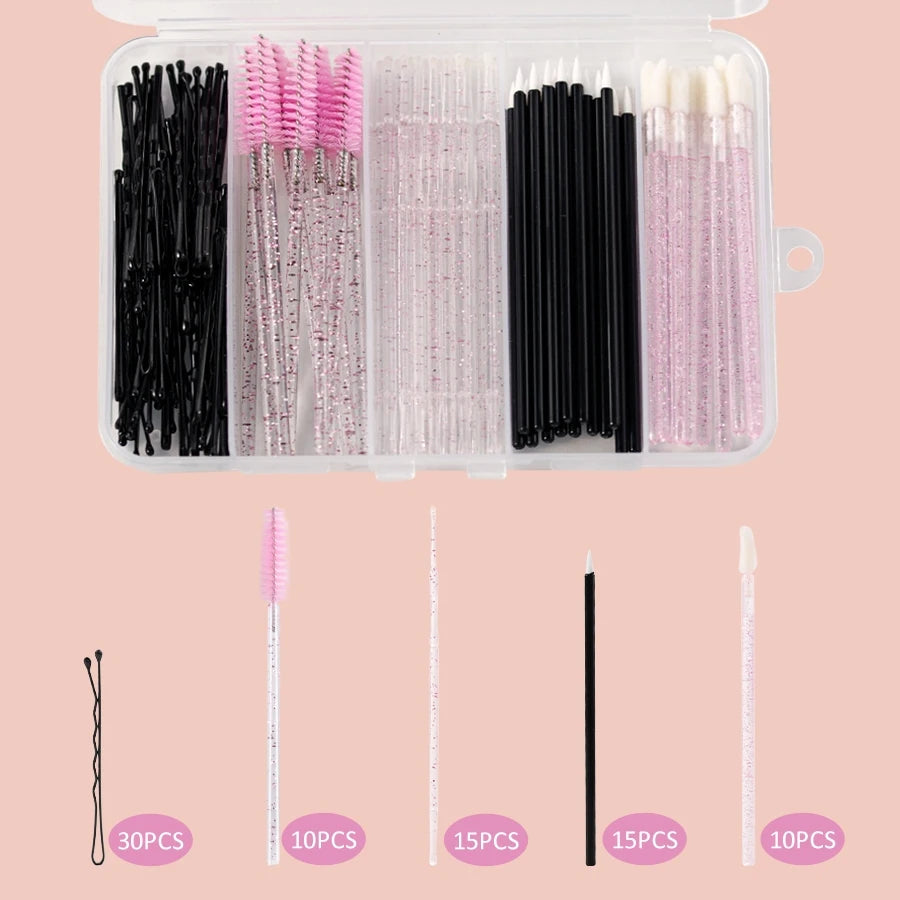 80-Pc Makeup Brush Set | Eyebrow, Lip & Lash Extension Tools Makeup Brush Set QXL