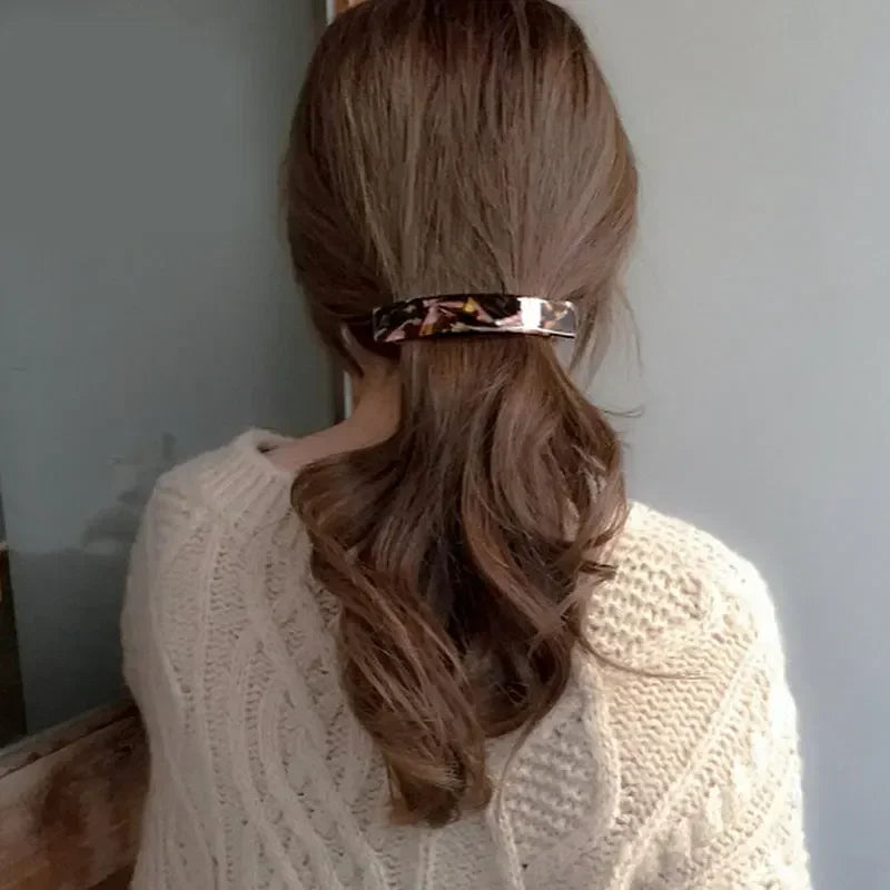 Acetate Spring Hair Clip | Tortoiseshell Geometric Barrette Hair Clip Barrette QXL