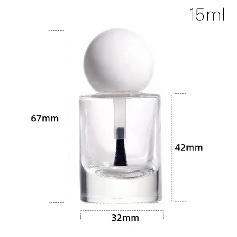 Empty Glass Nail Polish Bottles with Brush | 8/10/15ml Nail Polish Bottle QXL