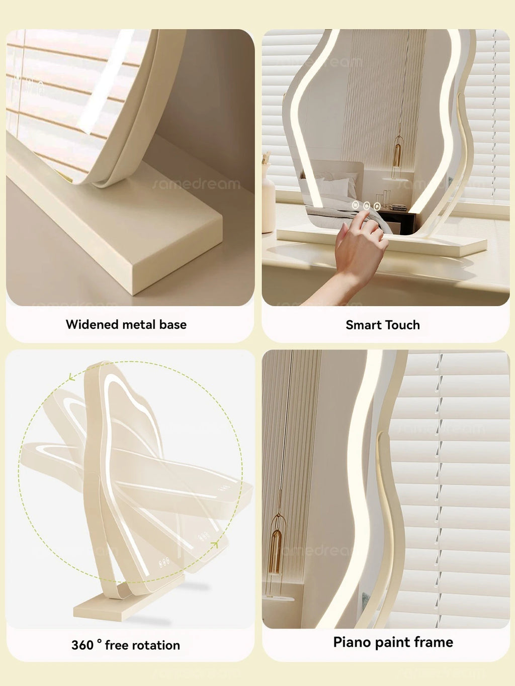 LED Cloud Makeup Mirror | Rotating Dressing Table Light LED Vanity Mirror QXL