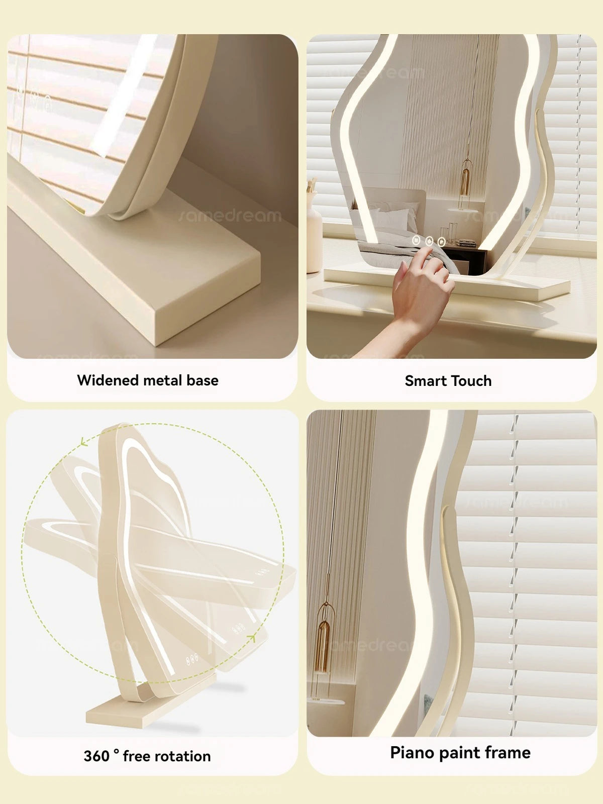 LED Cloud Makeup Mirror | Rotating Dressing Table Light LED Vanity Mirror QXL