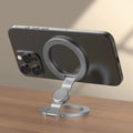Foldable 360° Magnetic Phone Holder Finger Grip & Car Stand Phone Holder Stand QXL Silver