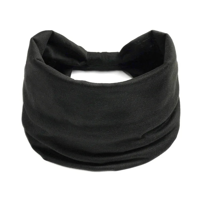 Boho Wide Knot Turban Headband – Elastic Headwrap for Women Turban Headband QXL