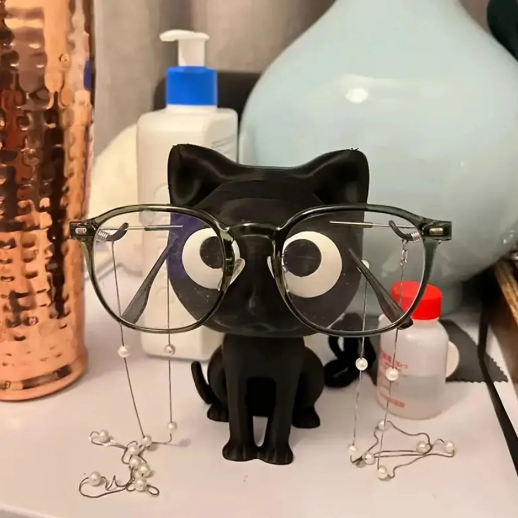 3D Printed Cat Eyeglasses Holder | Desktop Glasses Organizer Eyeglasses Holder QXL