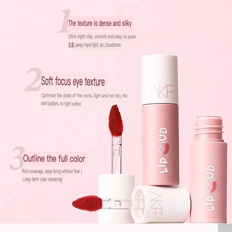 AKF Matte Velvet Lip Gloss | Clay Lip Color Rosy Finish Matte Lip Gloss QXL