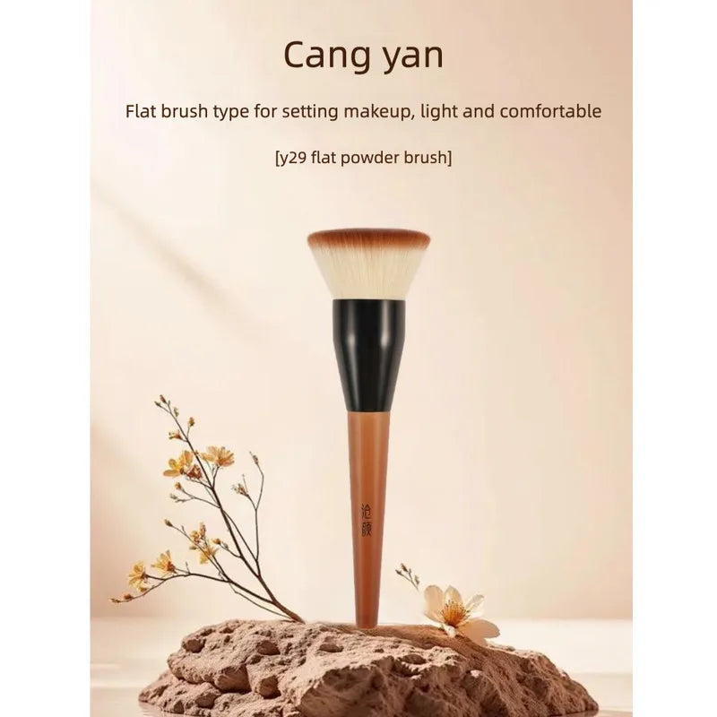 Fluffy Flat-Head Loose Powder Setting Brush | Soft Synthetic Powder Setting Brush QXL