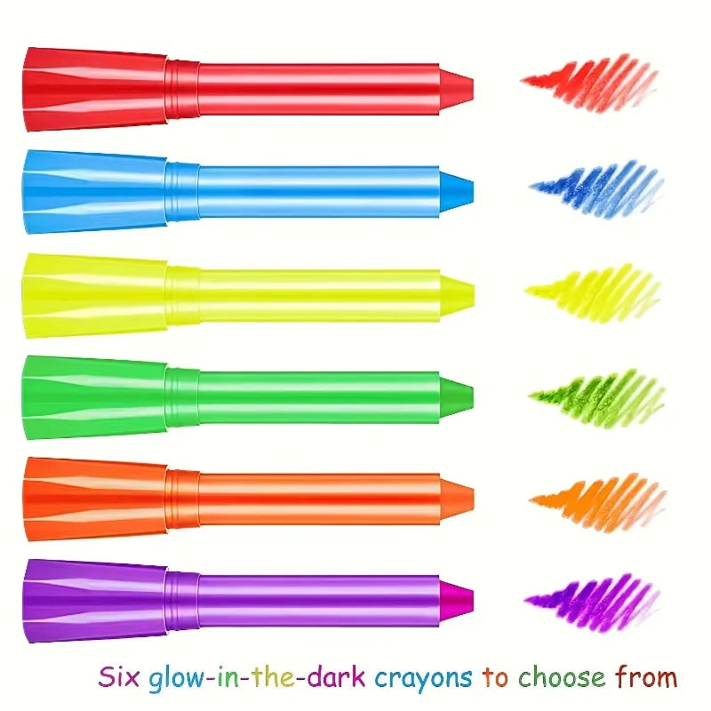 6-Pc Glow in the Dark Face Paint Crayons | UV Neon Kit UV Face Paint Kit QXL