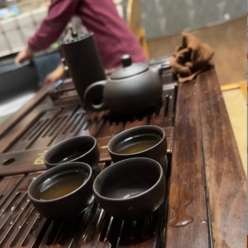 Yixing Purple Clay Tea Set | Teapot, Cups & Tea Tray Tea Set QXL
