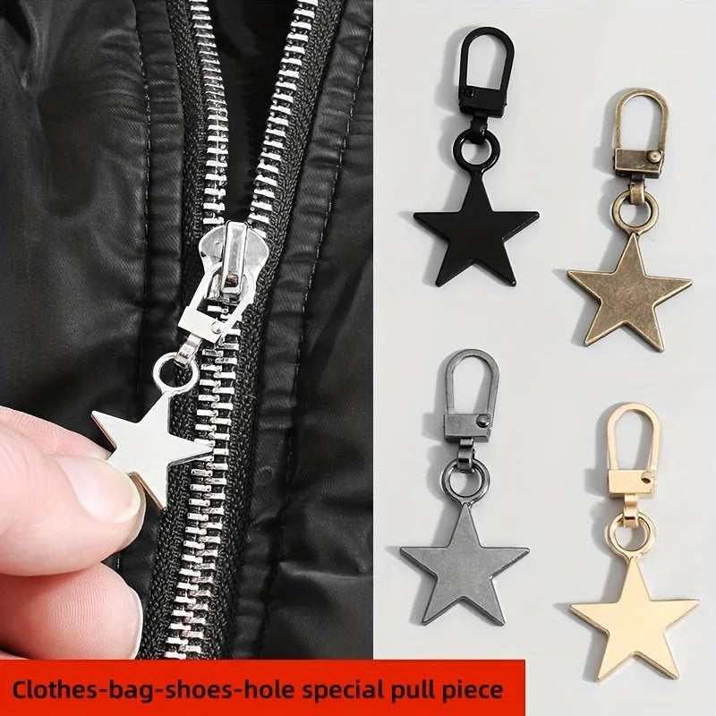 Metal Star Zipper Pull Tabs – Detachable Pullers for Bags & Jackets Zipper Pull Tabs QXL