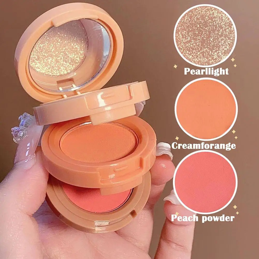 3-in-1 Blush Highlighter Contour Palette | Matte & Glitter Makeup Palette QXL