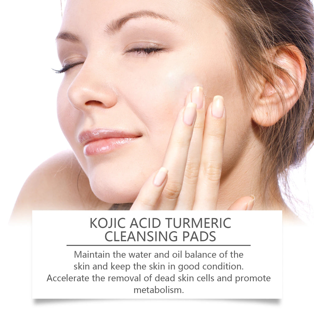 Turmeric Kojic Acid Cleansing & Exfoliating Pads | Eelhoe Facial Cleansing Pads QXL