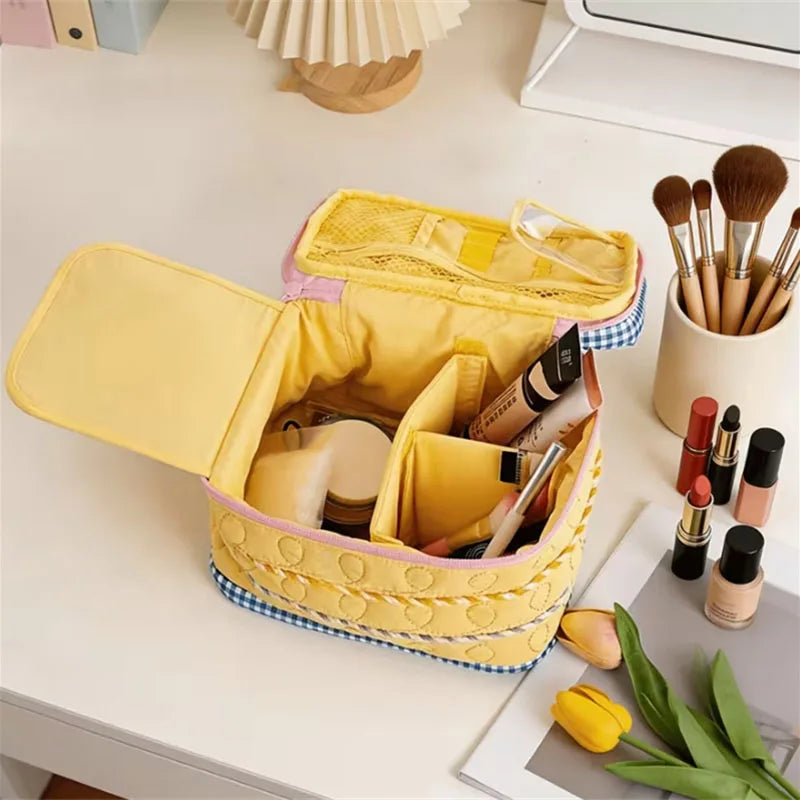 Cute Cake Makeup Brush Organizer Bag | Multi-Pocket Travel Cosmetic Organizer Bag QXL