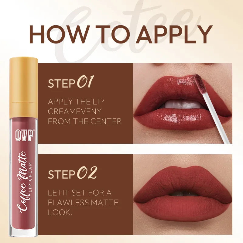 Coffee Matte Lip Gloss | Plumping, Waterproof & Long-Lasting Matte Lip Gloss QXL