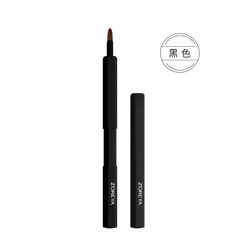 Zoreya Retractable Mini Lip & Concealer Brush | Portable Retractable Lip Brush QXL black