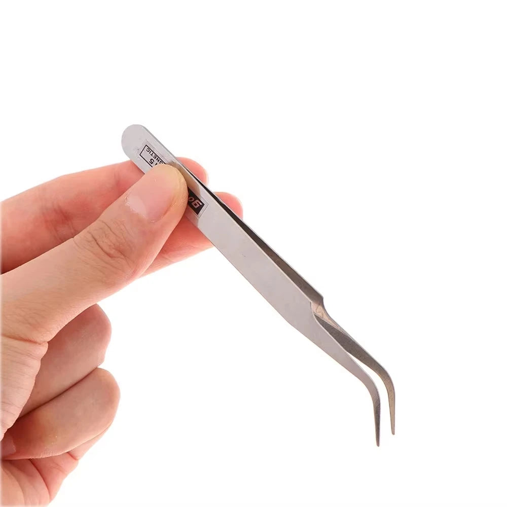 6-Piece Stainless Steel Precision Tweezers Set | Bent & Straight Precision Tweezers Set QXL