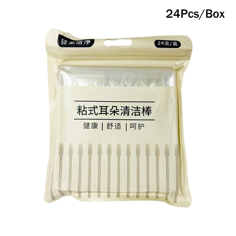 24-Pack Sticky Ear Wax Removal Tool | Soft Reusable Ear Pick Ear Wax Removal Tool QXL Bag