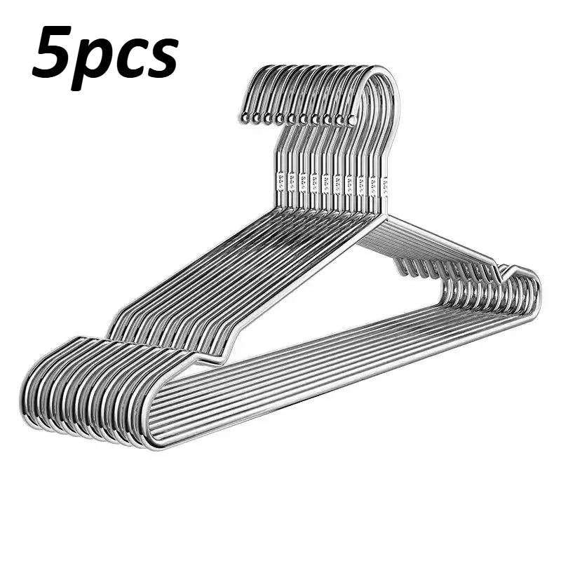 5-Pack 304 Stainless Steel Anti-Slip Clothes Hangers Clothes Hangers QXL