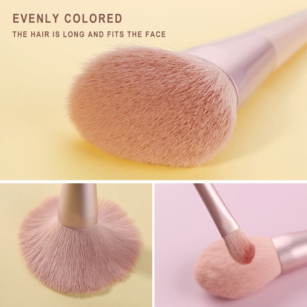 11-Pc Pink Vegan Makeup Brush Set | Synthetic Hair Brushes Makeup Brush Set QXL