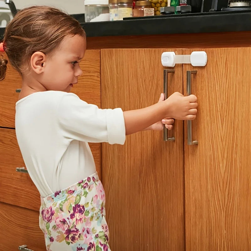 10-Pack Child Safety Strap Locks for Cabinets & Drawers Baby Safety Lock QXL
